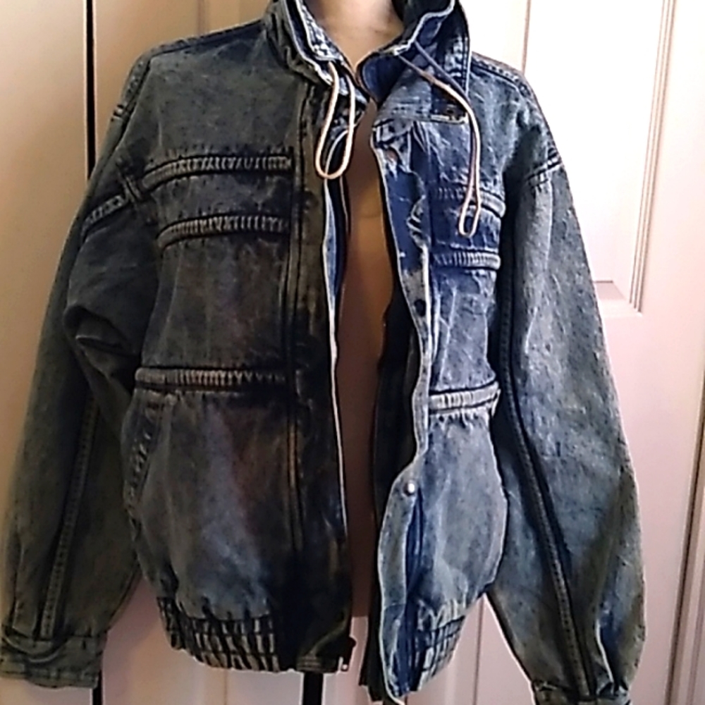 Vtg Acid Wash Denim Jacket